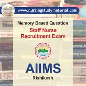 staff nurse AIIMS rishikesh memory based question free download