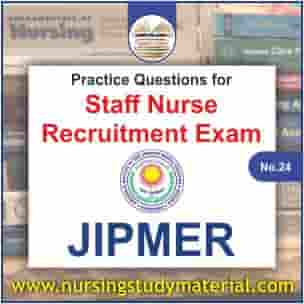 Practice question for jipmer staff nurse recruitment exam