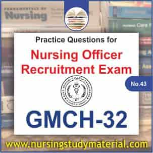 Practice question for upcoming gmch 32 nursing officer recruitment exam