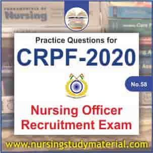 practice question for 2020 upcoming crpf nursing officer recruitment exam