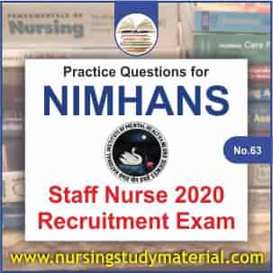 practice question for 2020 nimhans staff nurse recruitment exam