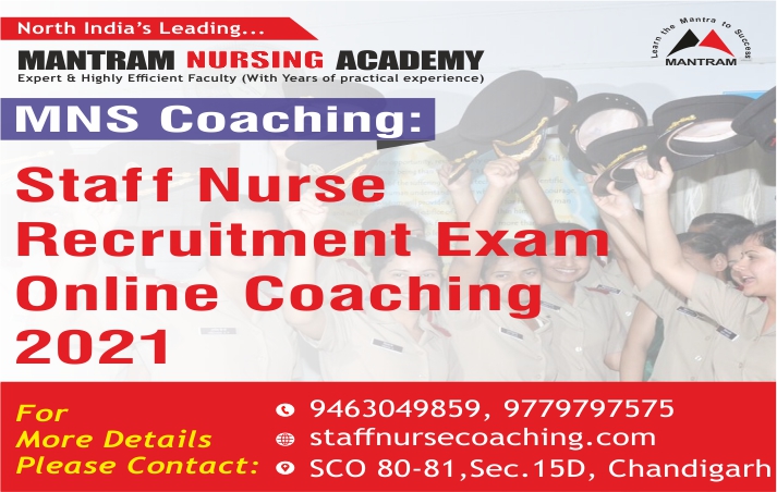 MNS Coaching- Staff Nurse Recruitment Exam Online Coaching 2021