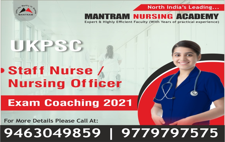 UKPSC Staff Nurse recruitment exam online Coaching