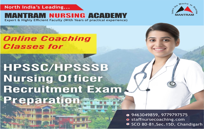 Online Coaching Classes for HPSSC-HPSSSB Nursing Officer Recruitment Exam Preparation