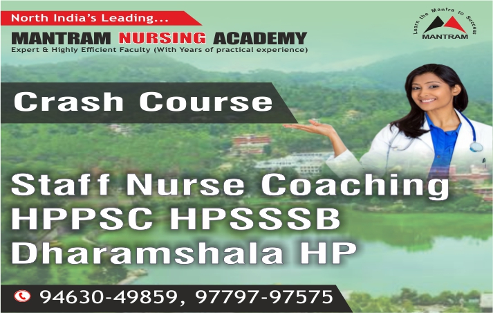 Crash Course Staff Nurse Coaching HPPSC HPSSSB Dharamshala Himachal Pradesh HP