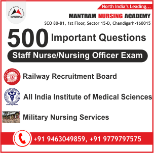 Download 500 Free Practice Question for Staff Nurse Recruitment Exam