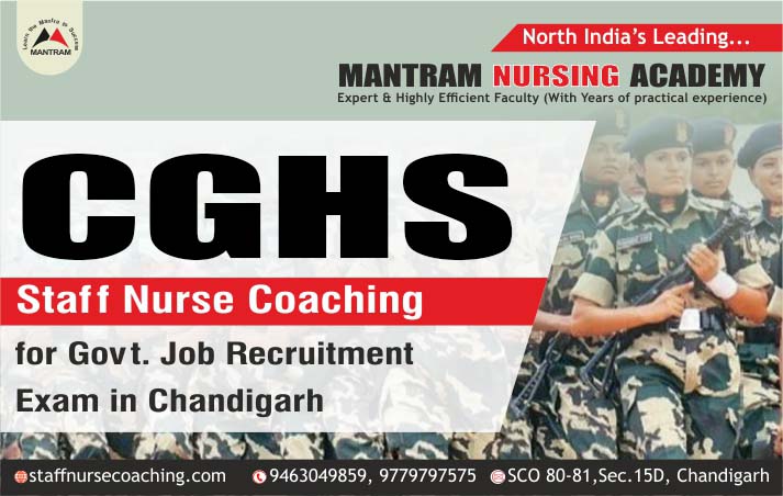 CGHS Staff Nurse/Nursing Officer Coaching in Chandigarh