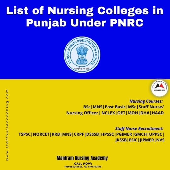 List of Nursing Colleges in Punjab Under PNRC