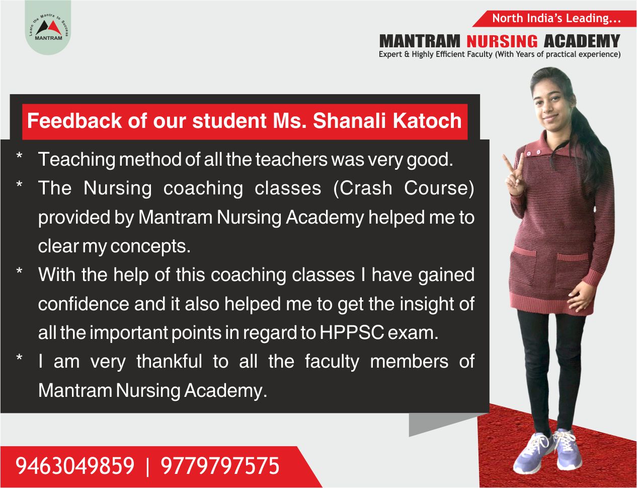 Shanali Katoch Review: Best Nursing Coaching in Dharamshala
