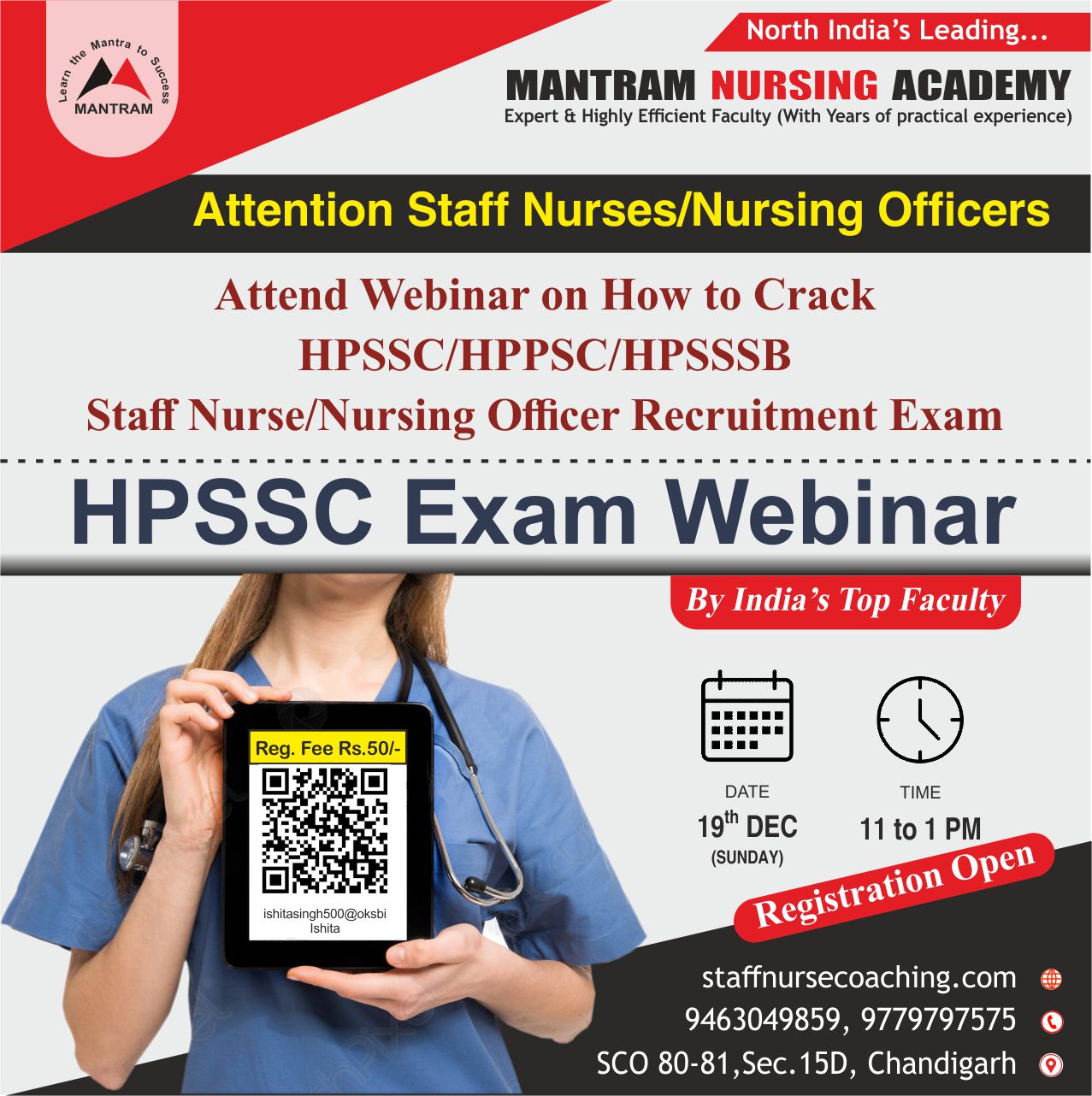 HPPSC Staff Nurse Exam Webinar in Chandigarh