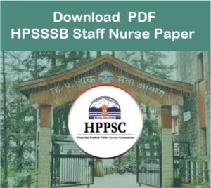 hpsssb previous year staff nurse paper 2021