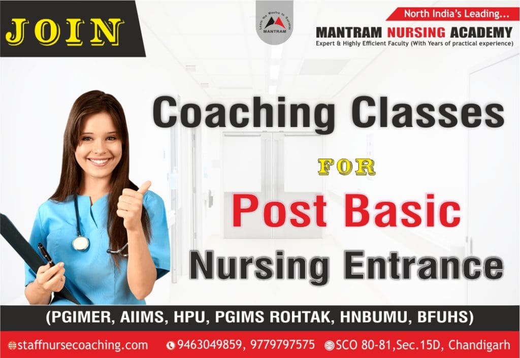 coaching classes for post basic nursing entrance in chandigarh